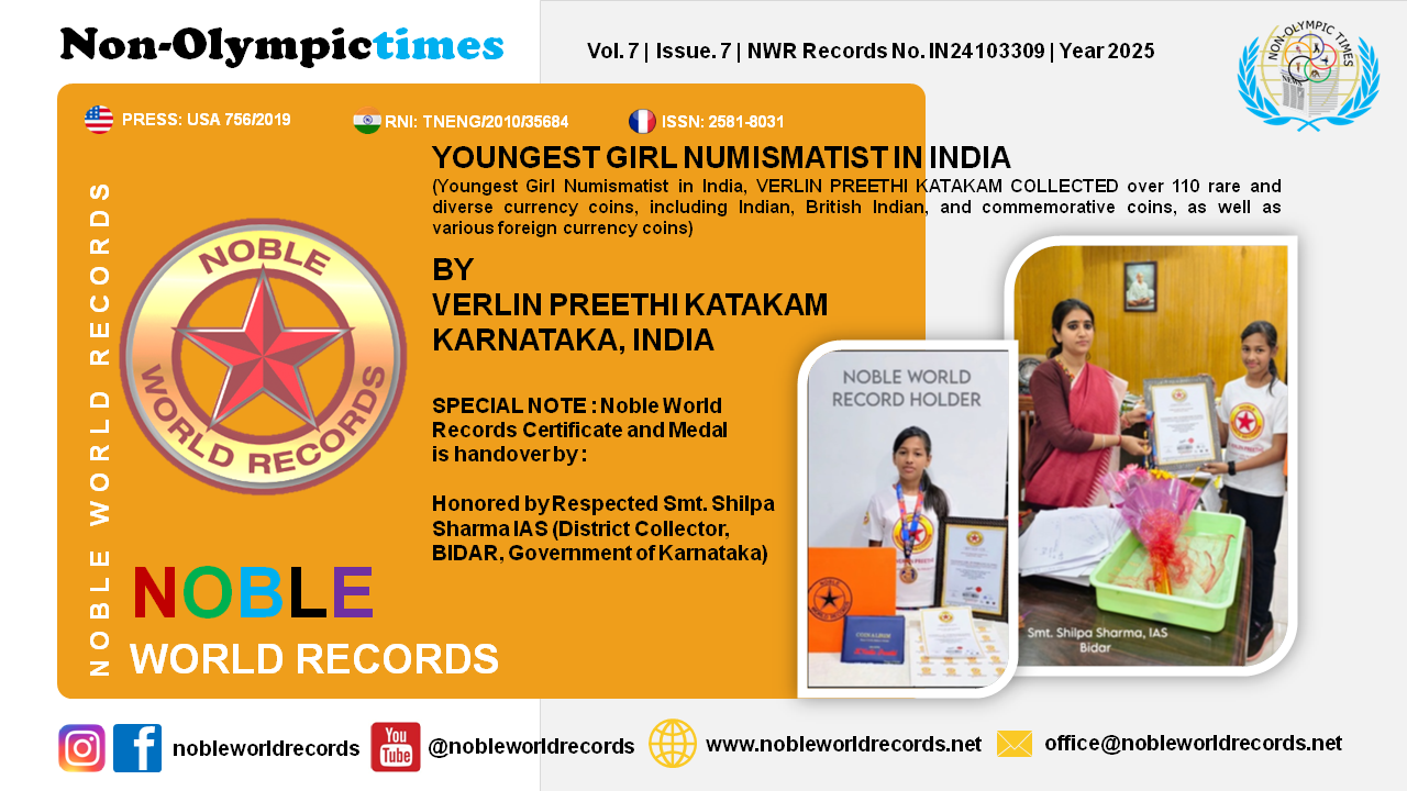 YOUNGEST GIRL NUMISMATIST IN INDIA