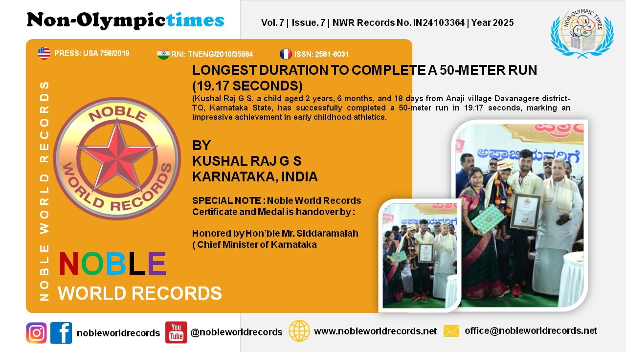 LONGEST DURATION TO COMPLETE A 50-METER RUN (19.17 SECONDS)