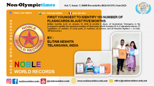 FIRST YOUNGEST TO IDENTIFY 185 NUMBER OF FLASHCARDS IN JUST FIVE MONTHS
