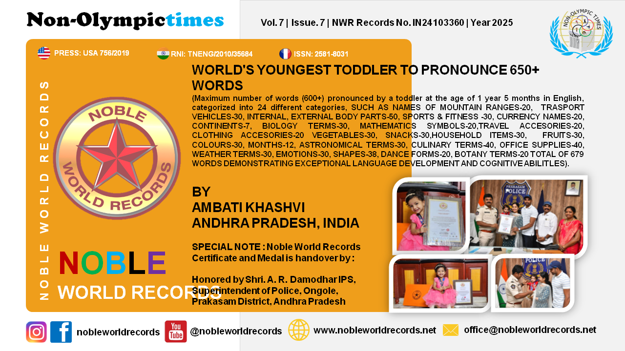 WORLD'S YOUNGEST TODDLER TO PRONOUNCE 650+ WORDS