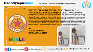 FASTEST CULTURAL RECITAL BY A YOUNG CHILD – SHLOKAS, VACHANAS, RHYMES & DEVOTIONAL SONGS