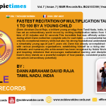 FASTEST RECITATION OF MULTIPLICATION TABLES FROM 1 TO 100 BY A YOUNG CHILD