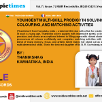 YOUNGEST MULTI-SKILL PRODIGY IN SOLVING PUZZLES, COLOURING, AND MATCHING ACTIVITIES
