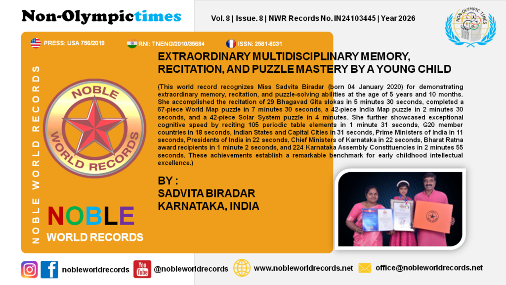 EXTRAORDINARY MULTIDISCIPLINARY MEMORY, RECITATION, AND PUZZLE MASTERY BY A YOUNG CHILD