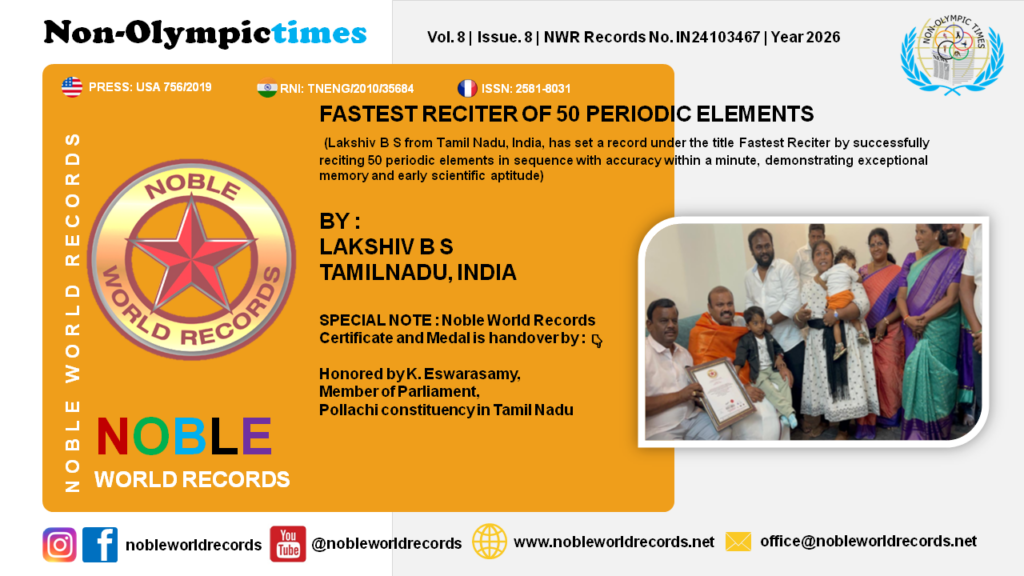 FASTEST RECITER OF 50 PERIODIC ELEMENTS