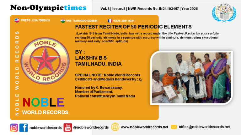 FASTEST RECITER OF 50 PERIODIC ELEMENTS