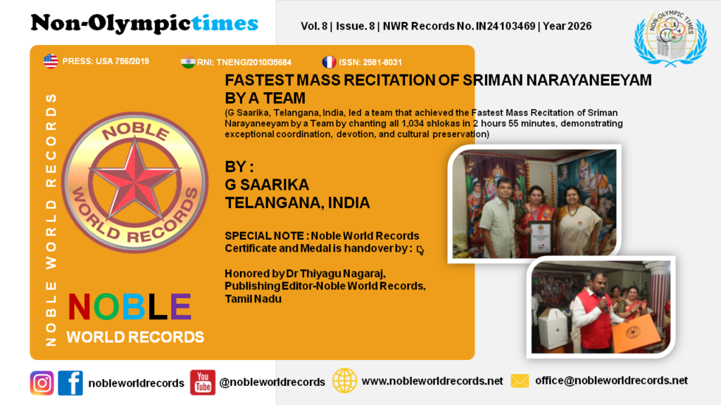 FASTEST MASS RECITATION OF SRIMAN NARAYANEEYAM BY A TEAM