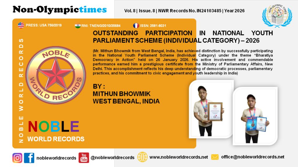 OUTSTANDING PARTICIPATION IN NATIONAL YOUTH PARLIAMENT SCHEME (INDIVIDUAL CATEGORY) – 2026