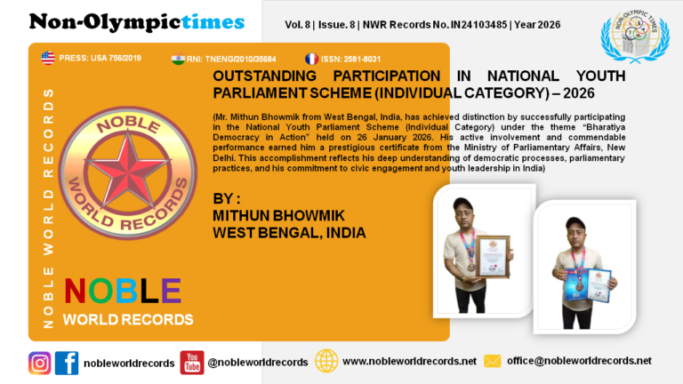 OUTSTANDING PARTICIPATION IN NATIONAL YOUTH PARLIAMENT SCHEME (INDIVIDUAL CATEGORY) – 2026