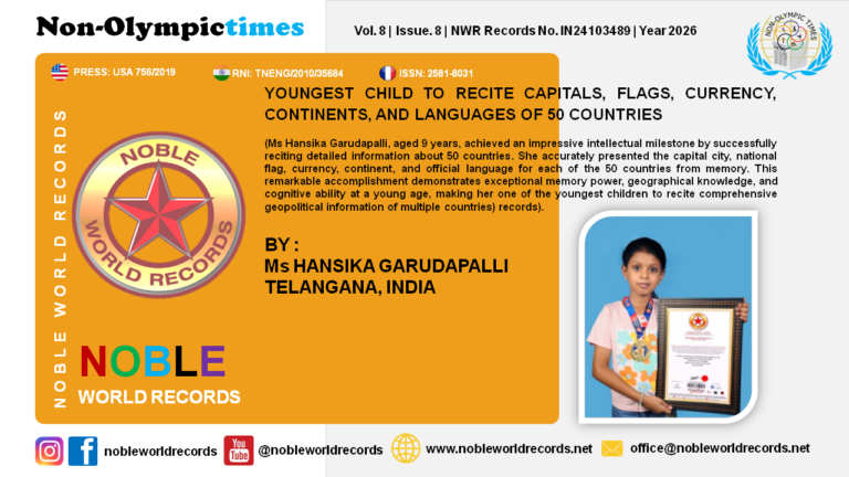 YOUNGEST CHILD TO RECITE CAPITALS, FLAGS, CURRENCY, CONTINENTS, AND LANGUAGES OF 50 COUNTRIES