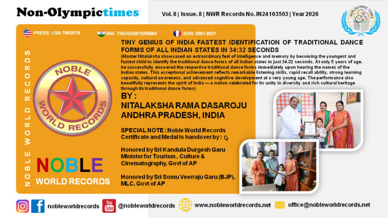 TINY GENIUS OF INDIA FASTEST IDENTIFICATION OF TRADITIONAL DANCE FORMS OF ALL INDIAN STATES IN 34:32 SECONDS