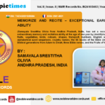 MEMORIZE AND RECITE – EXCEPTIONAL EARLY COGNITIVE ABILITY