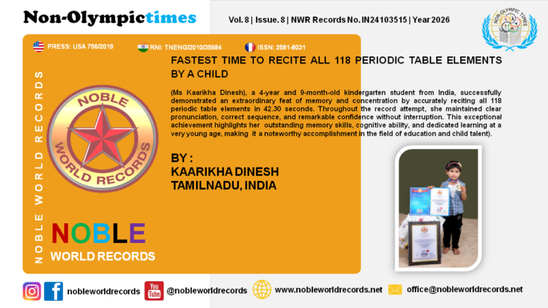 FASTEST TIME TO RECITE ALL 118 PERIODIC TABLE ELEMENTS BY A CHILD