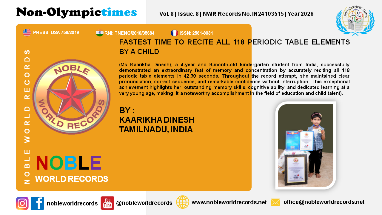 FASTEST TIME TO RECITE ALL 118 PERIODIC TABLE ELEMENTS BY A CHILD
