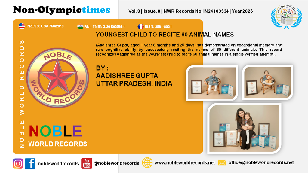 YOUNGEST CHILD TO RECITE 60 ANIMAL NAMES