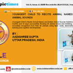 YOUNGEST CHILD TO RECITE ANIMAL NAMES AND IMITATE ANIMAL SOUNDS